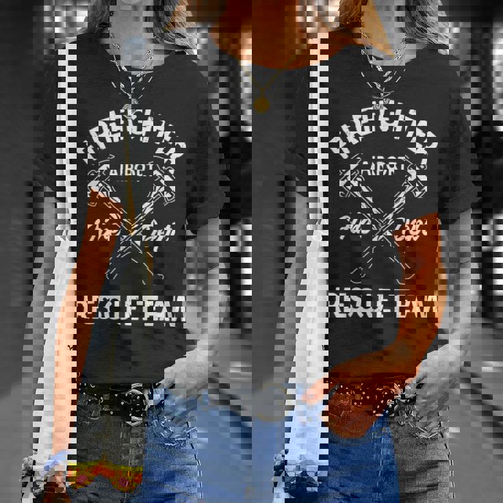 空港消防士服 航空機 救助 消防士 Tシャツ 彼女への贈り物