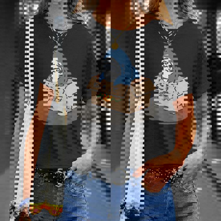 箱入りサメ 長袖tシャツ Tシャツ 彼女への贈り物