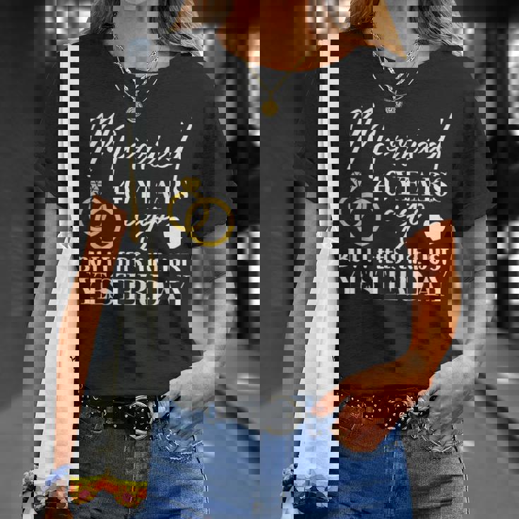 結婚40周年記念アパレル カップル 夫 妻 40 Tシャツ 彼女への贈り物