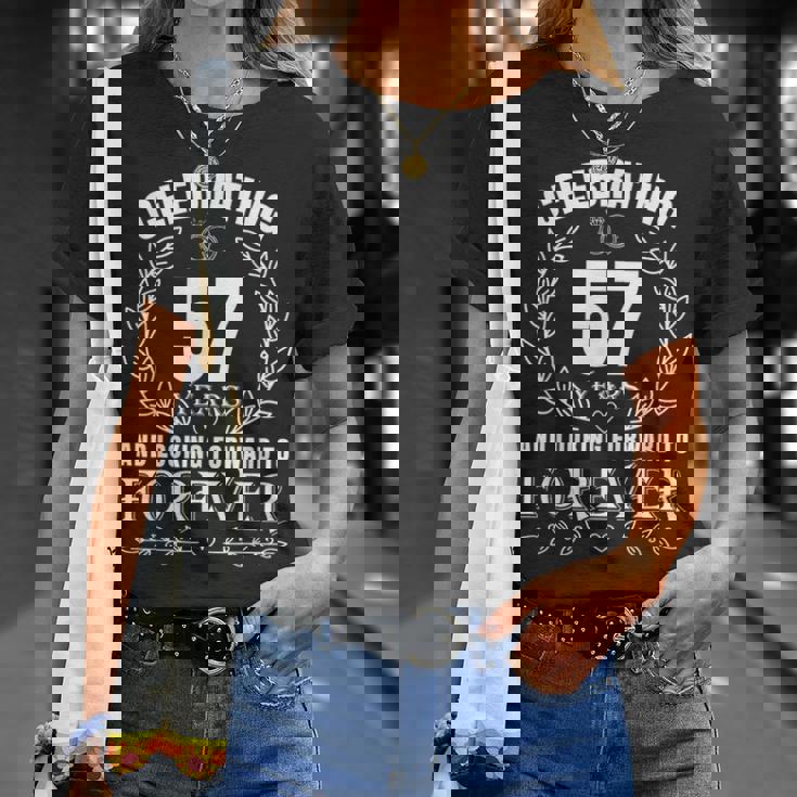 結婚57周年 57周年 カップル 結婚 57周年 Tシャツ 彼女への贈り物