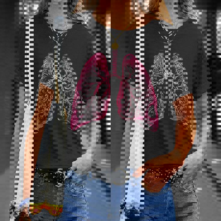 肺の解剖学的2d 医師と呼吸ファン向け Tシャツ 彼女への贈り物