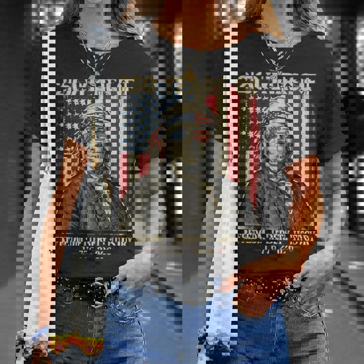 自由の250年 自由の歴史 創設父 レトロ 長袖tシャツ Tシャツ 彼女への贈り物