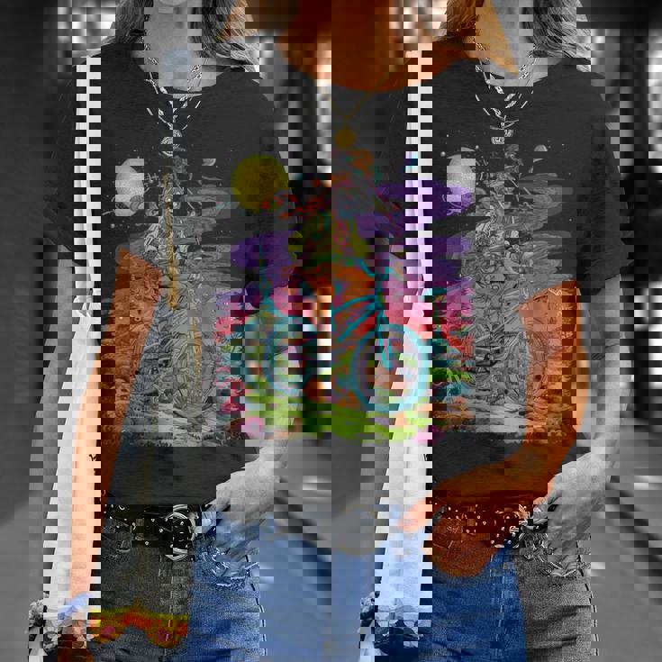 自転車デイホフマントリップ サイケデリックコミックスタイル ヒッピー Tシャツ 彼女への贈り物