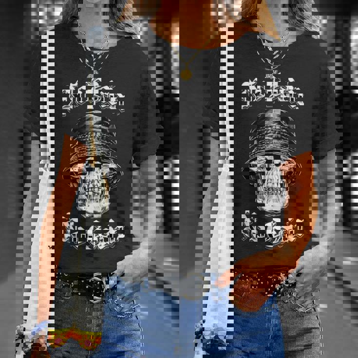 苦労なくして得るものなし チカーノタトゥーアートスカルホームボーイローライダー Tシャツ 彼女への贈り物