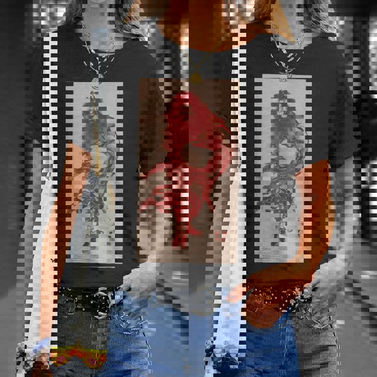 葛飾北斎 「朱描き鍾馗・朱鍾馗・赤鍾馗」 Tシャツ 彼女への贈り物