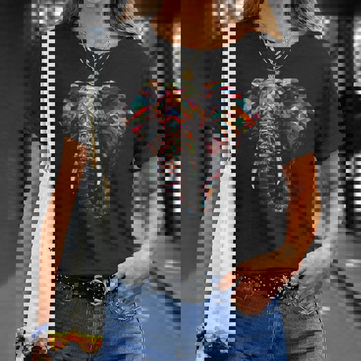 象 多角形 アートワーク Tシャツ 彼女への贈り物