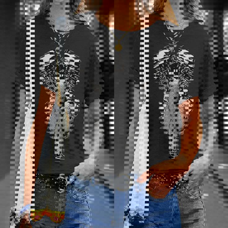 超セクシーhdパンヘッドピンナップバイク、バイカーギアvtwin Tシャツ 彼女への贈り物