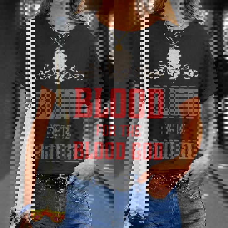 邪悪な頭蓋骨の血 血神 地獄の魔王 長袖tシャツ Tシャツ 彼女への贈り物