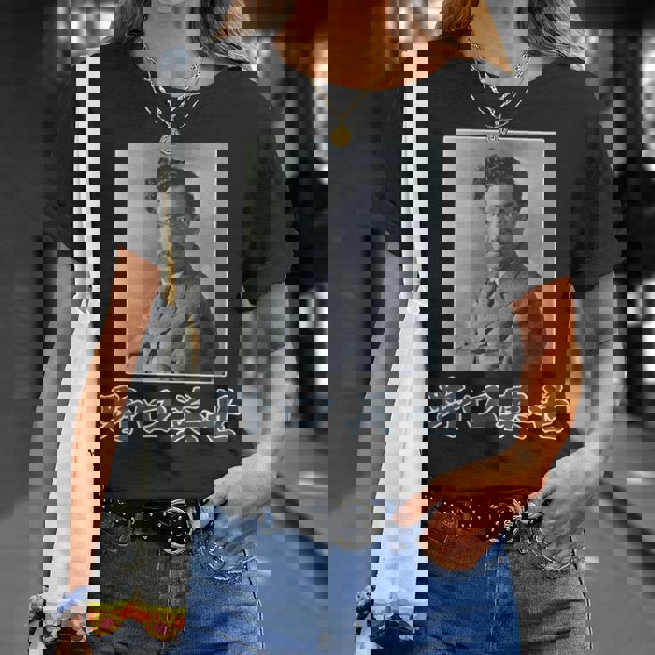 野口英世（日本の偉人）歴史上の人物 写真 肖像【変なデザイン屋さん】面白い 長袖tシャツ Tシャツ 彼女への贈り物