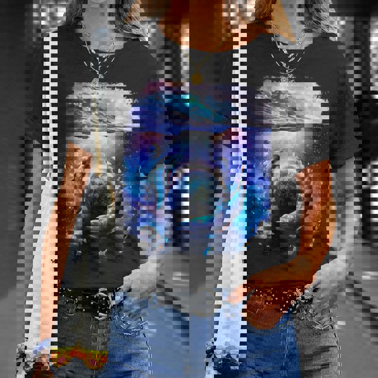 銀河 イルカ 宇宙 地球 海 Tシャツ 彼女への贈り物