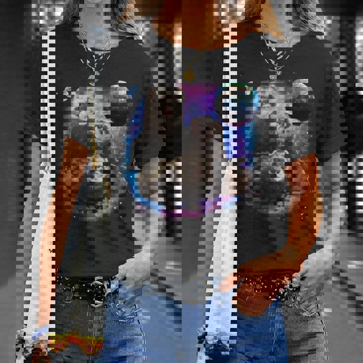 銀河系の面白いフェレット フェレット 長袖tシャツ Tシャツ 彼女への贈り物