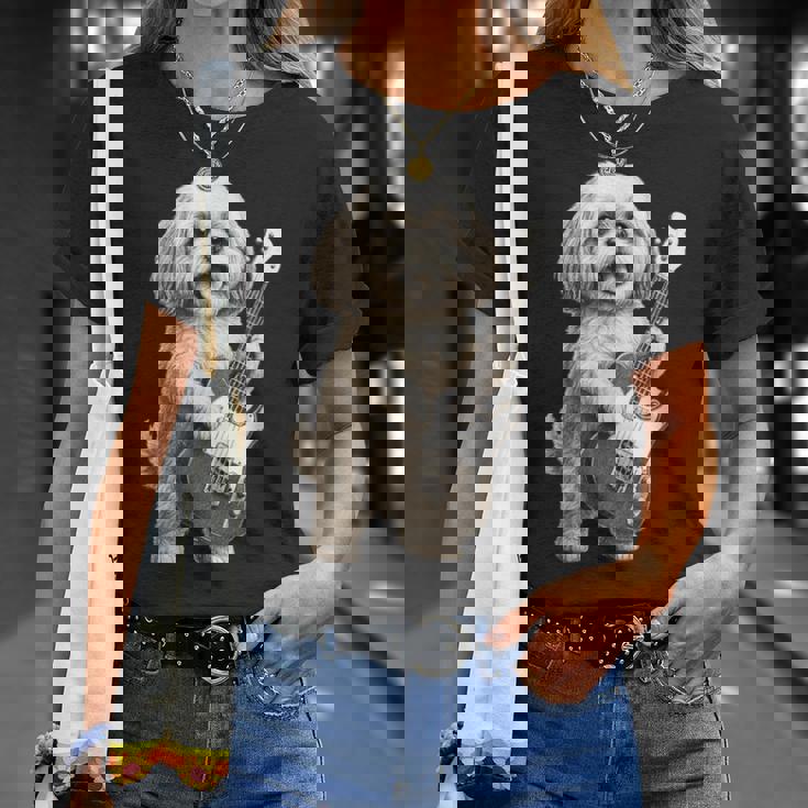 面白いtシャツ シーズー 犬 ギター イヌ メンズ 犬好き グッズ かわいい おもしろ 面白い 服 ネタ Tシャツ 彼女への贈り物