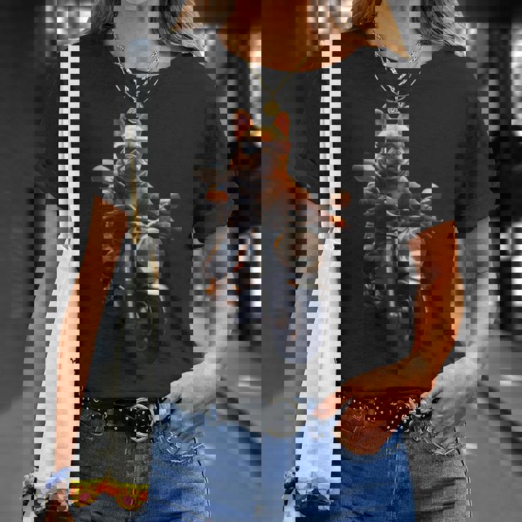 面白いtシャツ フレンチブルドッグ バイク イヌ メンズ 犬好き グッズ おもしろ 面白い 服 ネタ 長袖tシャツ Tシャツ 彼女への贈り物