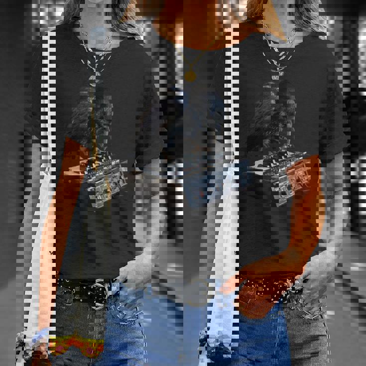 面白いtシャツ 鳥 カラス シンセサイザー メンズ グッズ おもしろ 面白い 服 ネタ バードウォッチング Tシャツ 彼女への贈り物