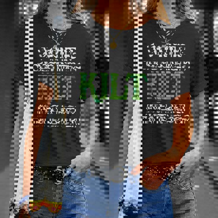 メンズ 面白いタータンスカート キルトの言葉 男性用 Tシャツ 彼女への贈り物