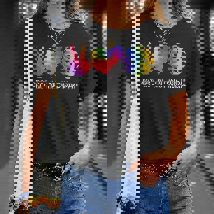 面白いピックルボール タイダイ 引退した平和愛のピックルボール Tシャツ 彼女への贈り物