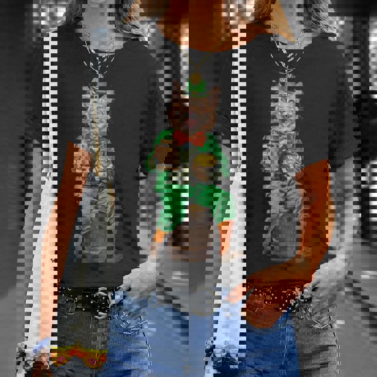 面白いレプラコーン猫、ハッピーセントパトリックデー Tシャツ 彼女への贈り物