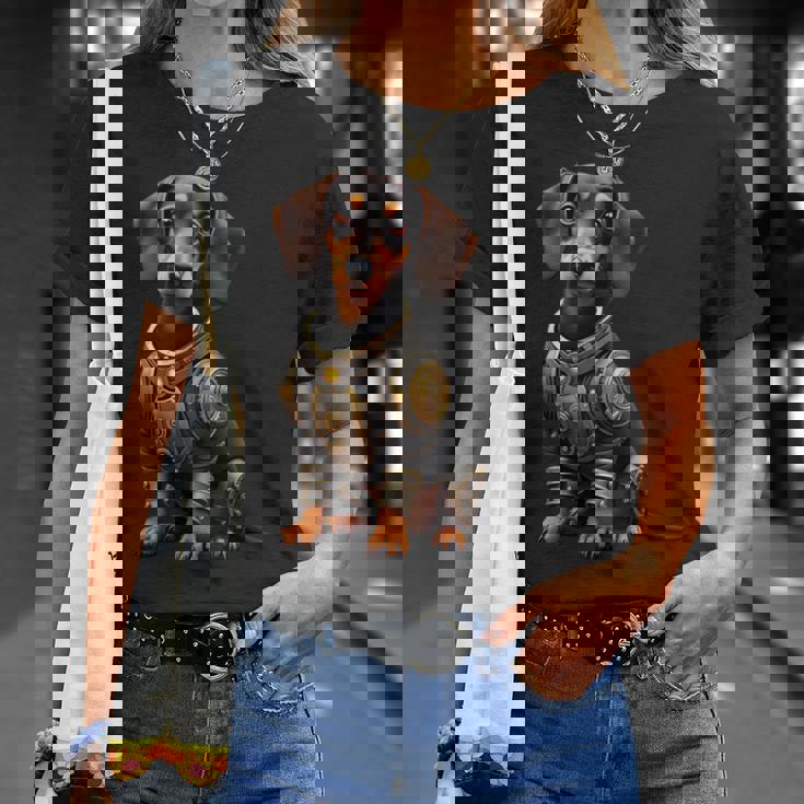 面白い犬ロボット技術サイボーグい 犬ロボット動物 Ai Lover Robotic Dog 長袖tシャツ Tシャツ 彼女への贈り物