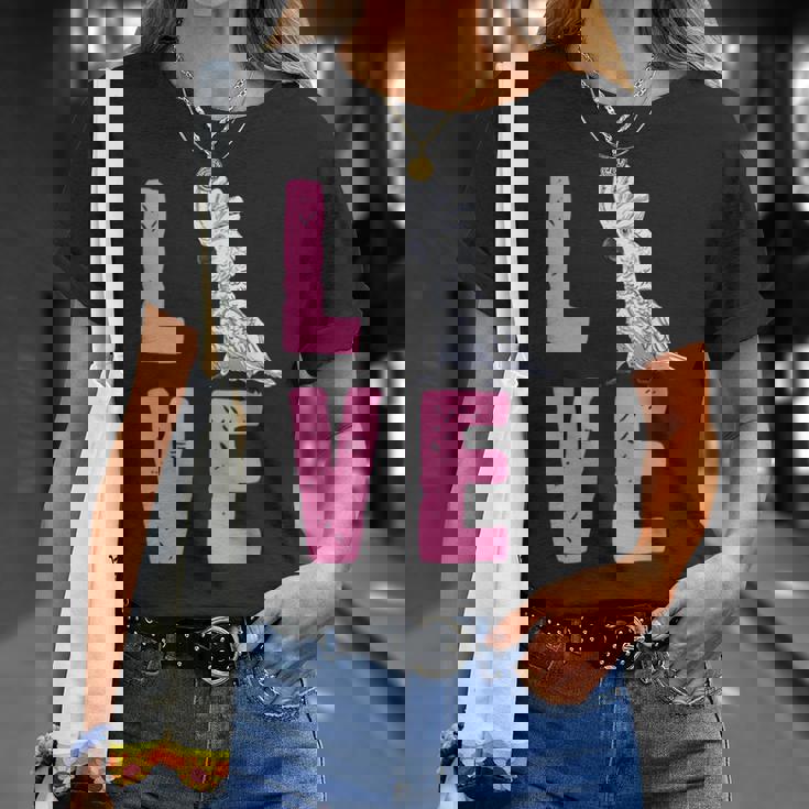 面白い鳥の恋人の贈り物-タイハクオウム Tシャツ 彼女への贈り物