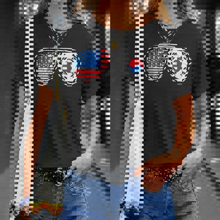 韓国アメリカン プライド サングラス 韓国国旗 アメリカ国旗 Tシャツ 彼女への贈り物