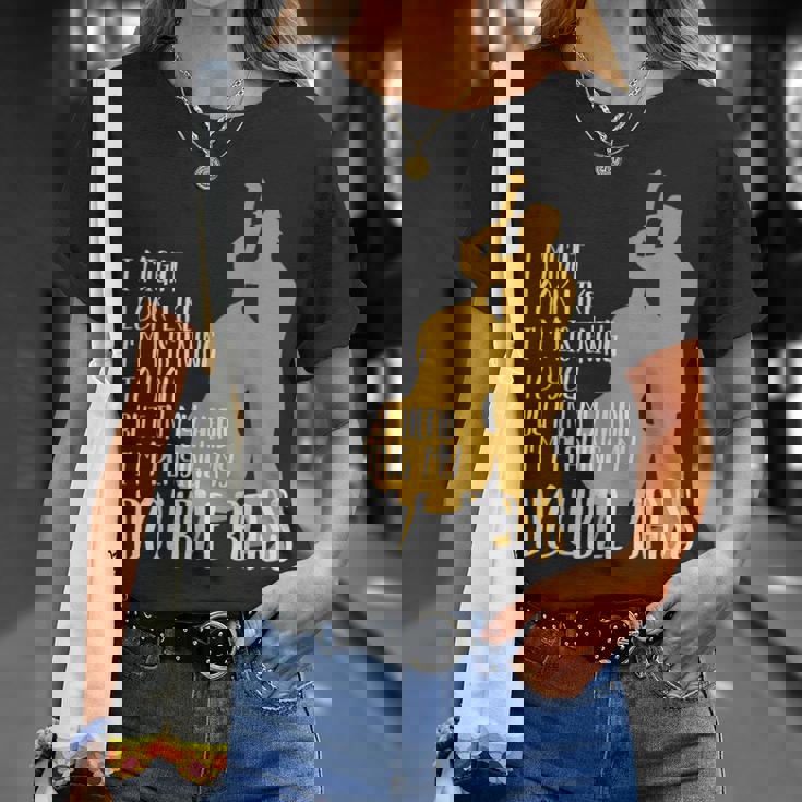 頭の中でコントラバスを思い浮かべます Tシャツ 彼女への贈り物