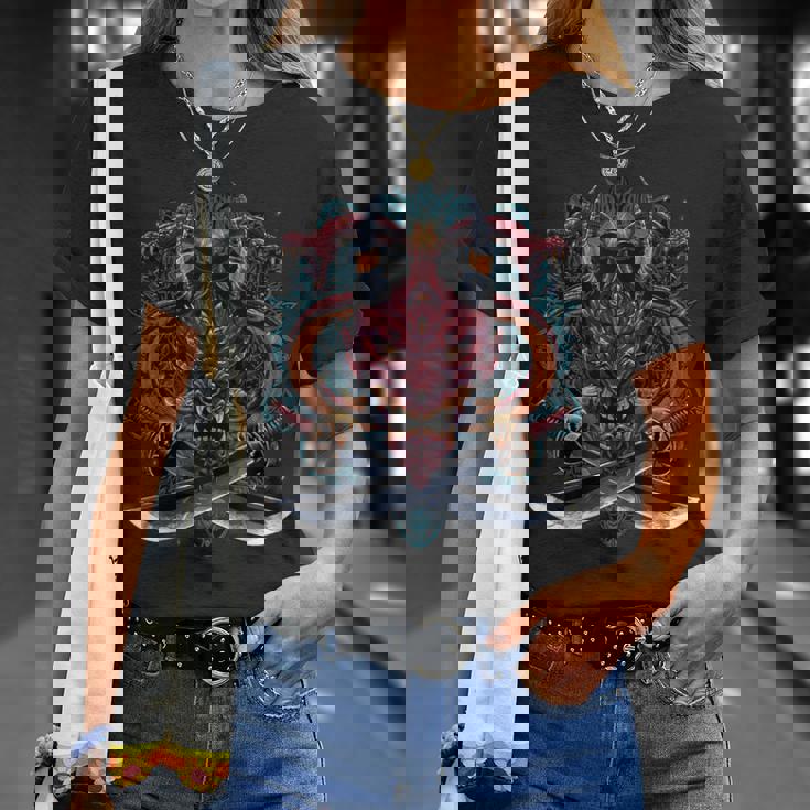 鬼魔悪魔日本の般若の面 Tシャツ 彼女への贈り物