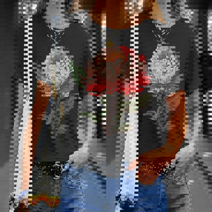 魅惑的な牡丹ブーケ Tシャツ 彼女への贈り物