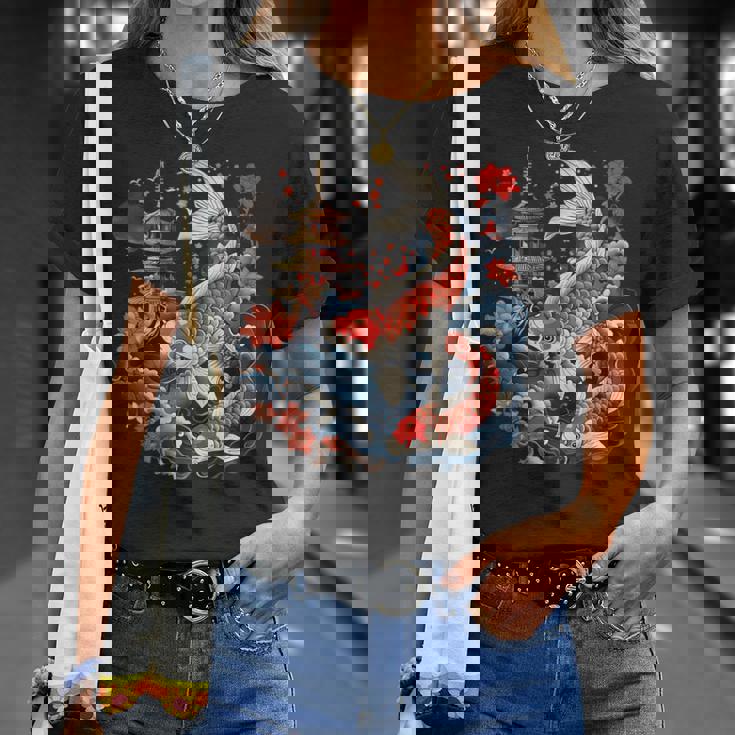 鯉 桜 桜 季節 アジアン 鯉 塔 寺 Tシャツ 彼女への贈り物