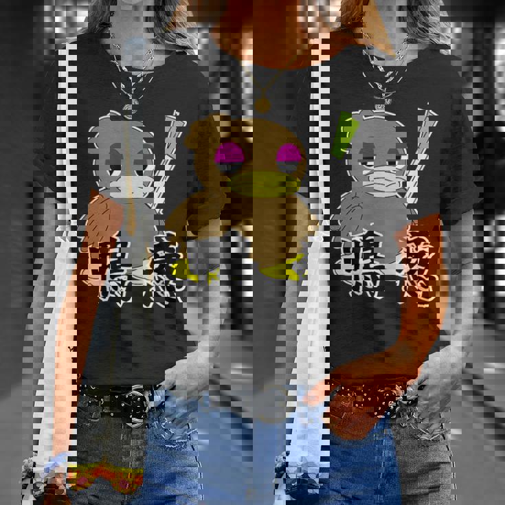 鴨が葱を背負って来る Tシャツ 彼女への贈り物