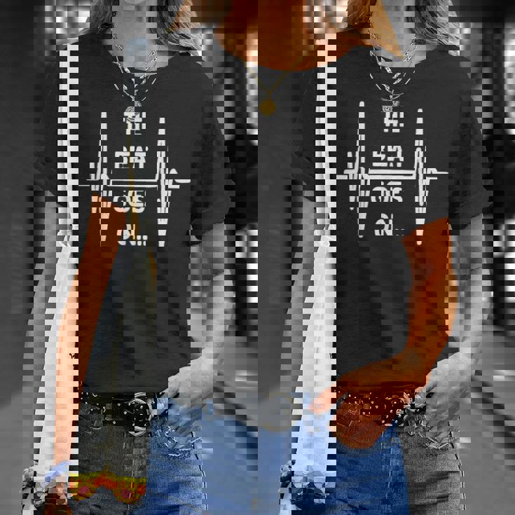 鼓動は続く 心電図のようなリズムとモチベーション Tシャツ 彼女への贈り物