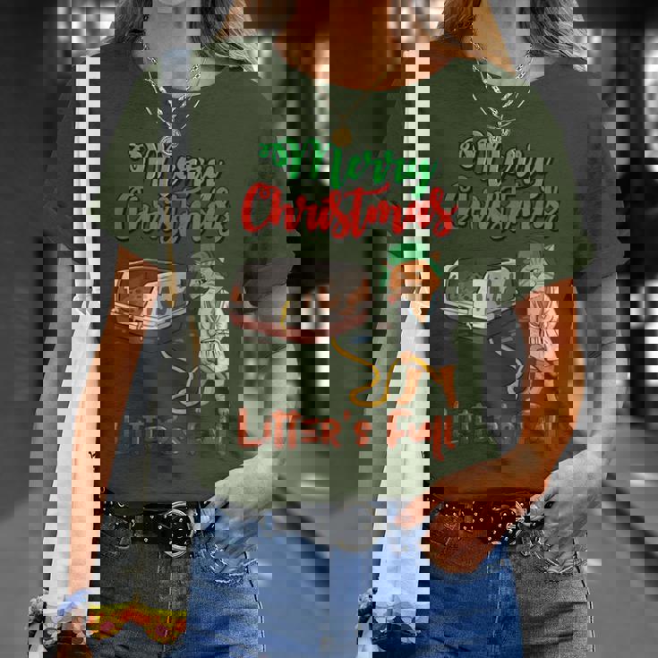 Litter's Full Merry Christmas Cat Lovers Holidays Xmas T-Shirt Gifts for Her