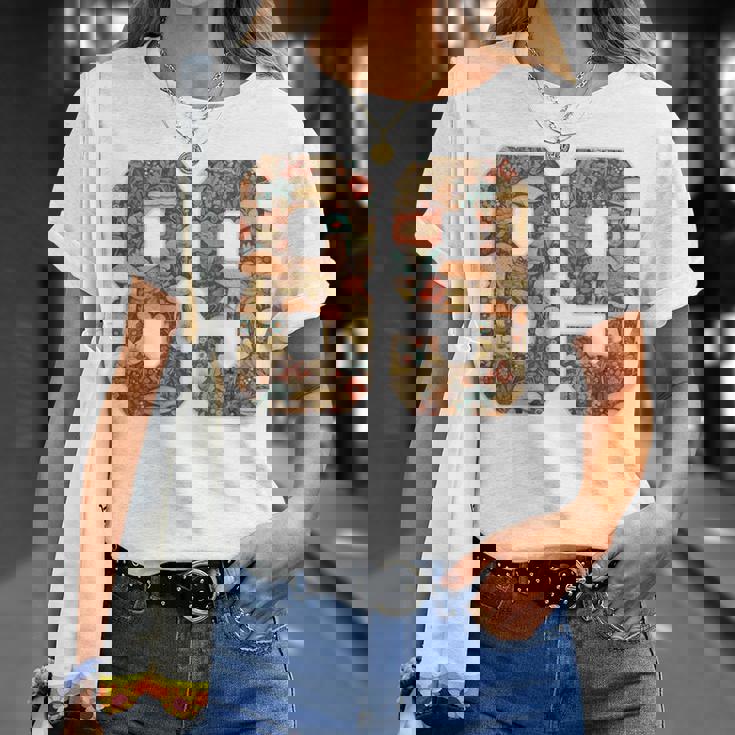 89 ナンバー コテージコア マッシュルーム レトロ フラワー裏側に Tシャツ 彼女への贈り物