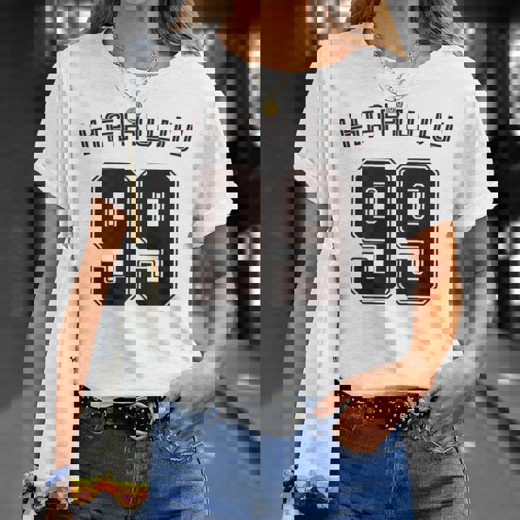 99 歳 白寿 祝い 99歳 99才 お祝い 男性 女性 白寿祝い 父 母 はくじゅ 背番号 バックプリント Tシャツ 彼女への贈り物