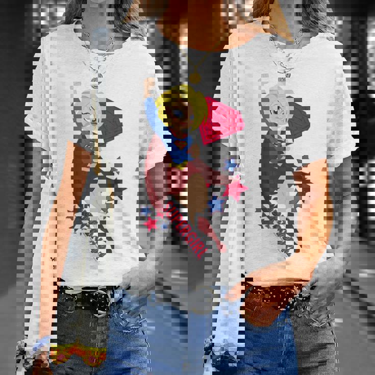 Dcスーパーヒーローガールズスーパーガールスターズ Tシャツ 彼女への贈り物