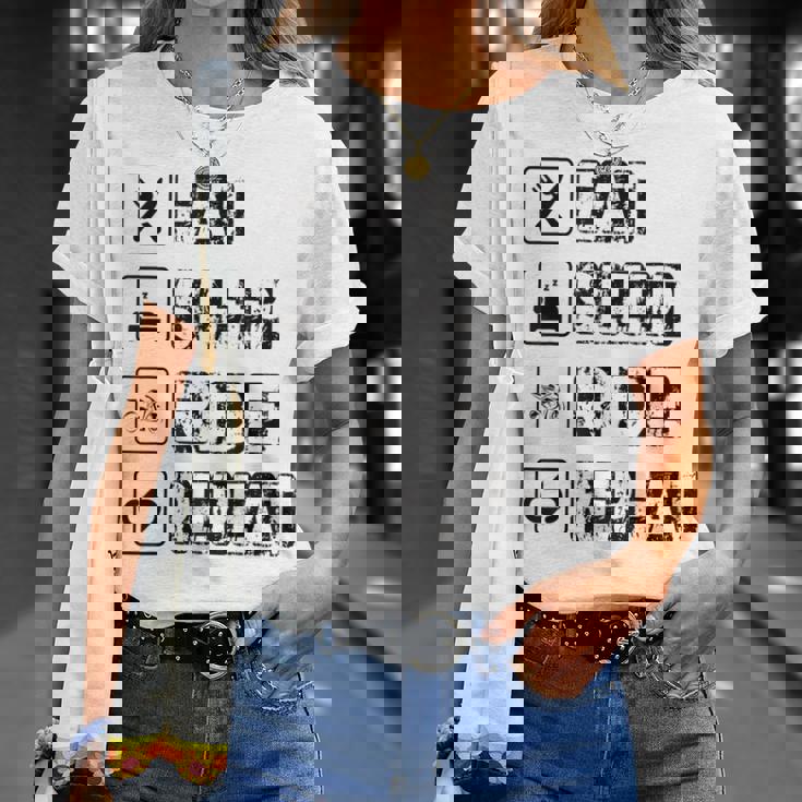 Eatleep Ride Repeat オートバイ バイク モーターサイクリスト 格言 Tシャツ 彼女への贈り物