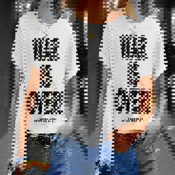 Exclusive War Is Over ご希望の場合限定ブラックプリント 長袖tシャツ Tシャツ 彼女への贈り物