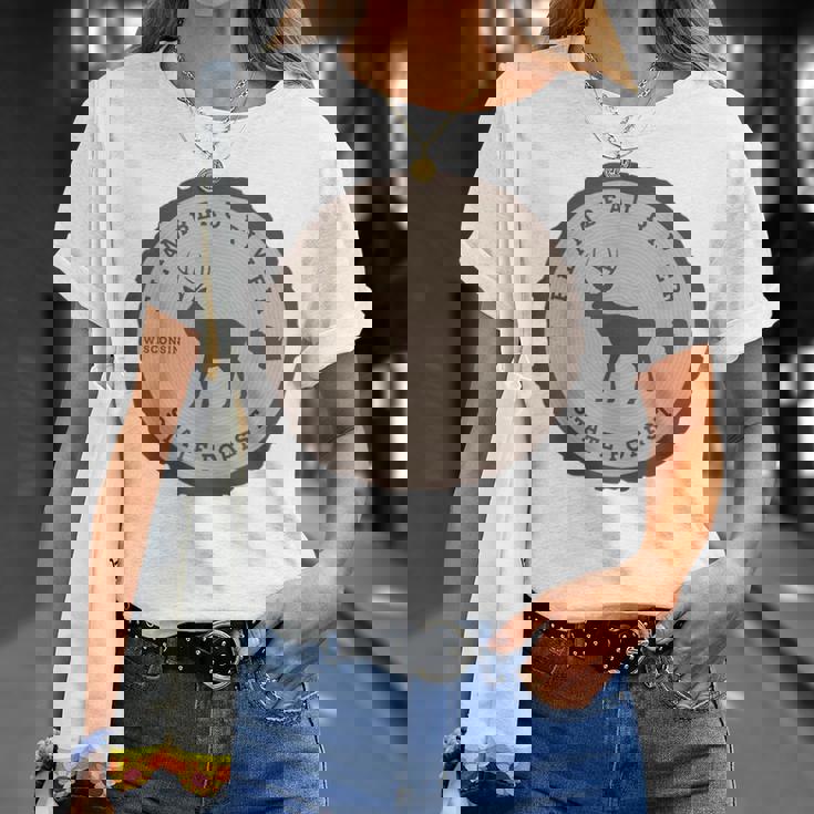 Flambeau Rivertate Forest Wisconsin Wi アウトドア 鹿 Tシャツ 彼女への贈り物