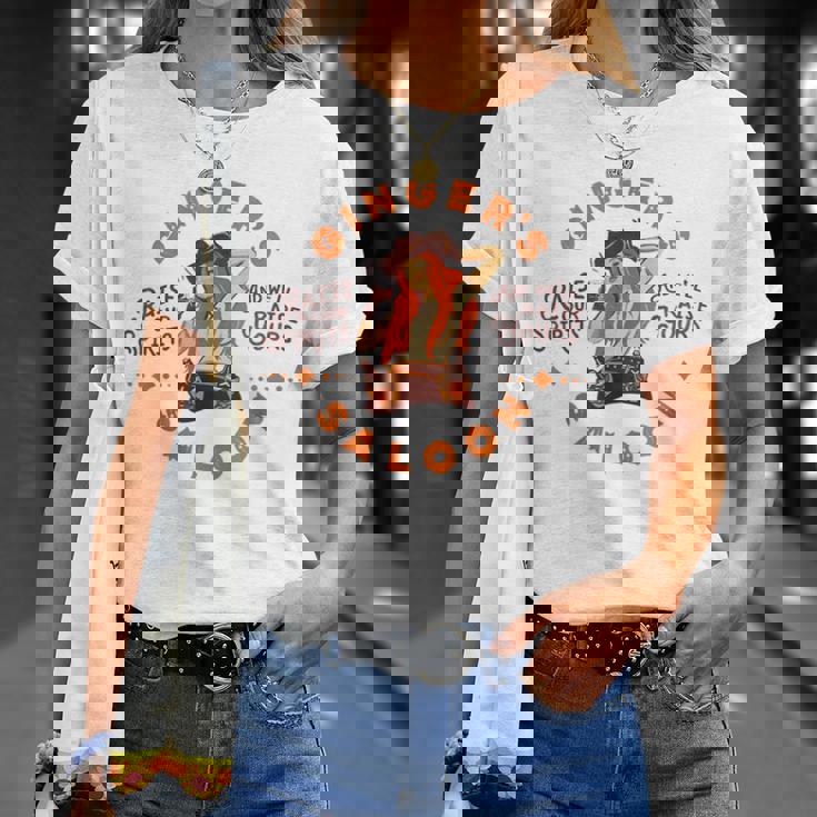 Gingersaloon ヴィンテージ ウイスキー レッドヘッド ダイブバー アーティストギフト Tシャツ 彼女への贈り物