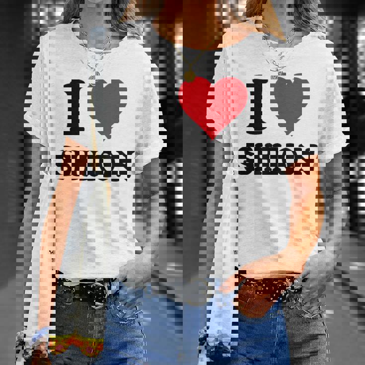 I Hearthion ファーストネーム I Love パーソナライズ Tシャツ 彼女への贈り物