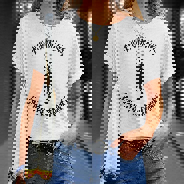 My Human Loves Amateur Astronomy Cat Parent Hobby Lover Tank Top T-Shirt Gifts for Her