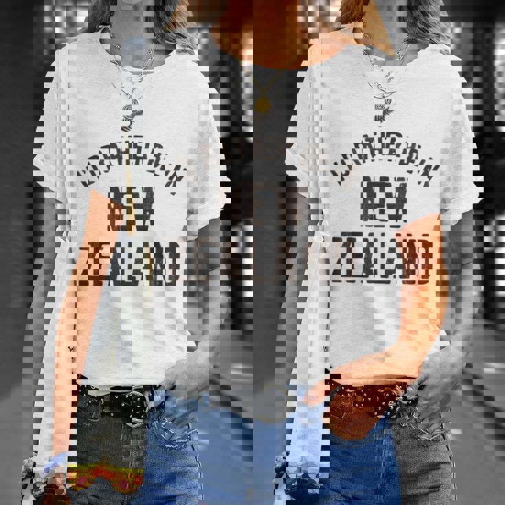 I'd Rather Be In New Zealand Nz Fern Kiwi ギフト Tシャツ 彼女への贈り物