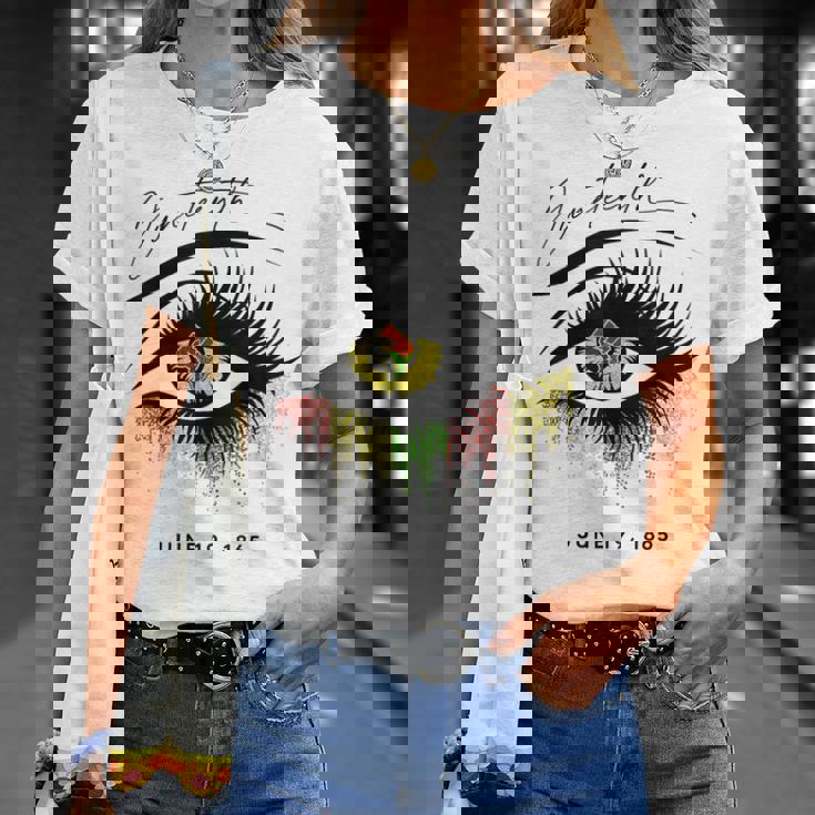 Junenth まつげ アフリカの目 美しい Tシャツ 彼女への贈り物