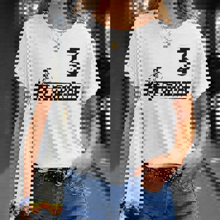 Keirin レッド ナンバー3 レッド ナンバー3 レーシング Tシャツ 彼女への贈り物