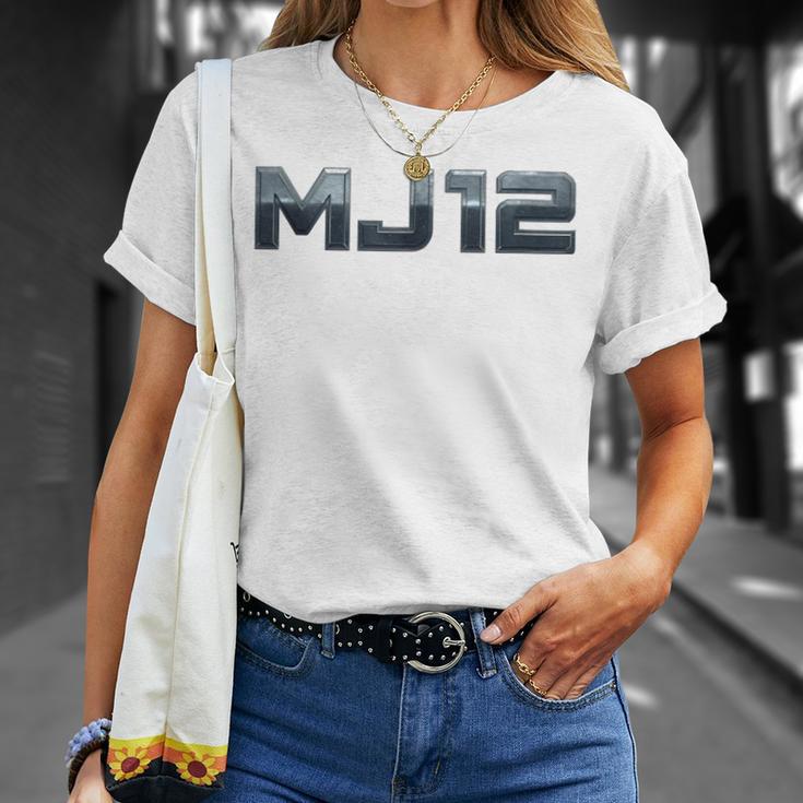 Mj12 Ufoci-Fi Graphic Diseño Retro De Nave Espacial Alienígena In Mangas Camiseta unisex Regalos para ella