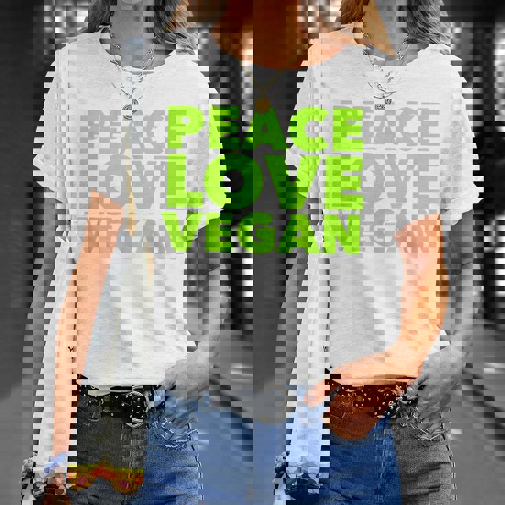 Peace Loveegan クール ベジタリアンとビーガン Tシャツ 彼女への贈り物