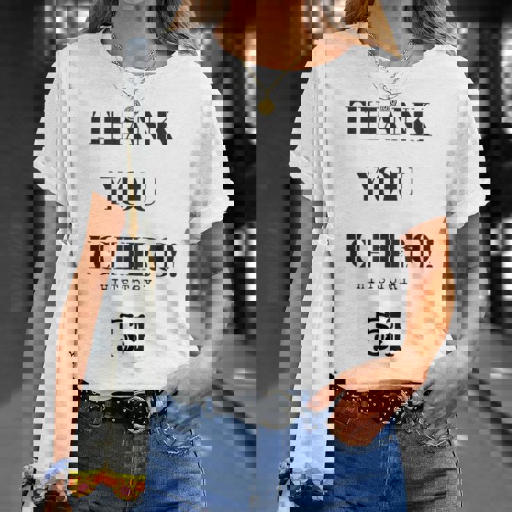 Thank You Ichiro Hitstory 51 外野手 野球選手 Tシャツ 彼女への贈り物