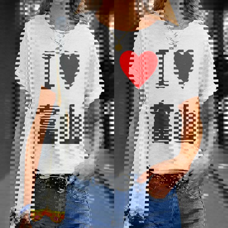 【バックプリント・背中側】アイラブ・富山（I Love ハート）【47都道府県】ジモtティ お土産 面白 長袖tシャツ Tシャツ 彼女への贈り物