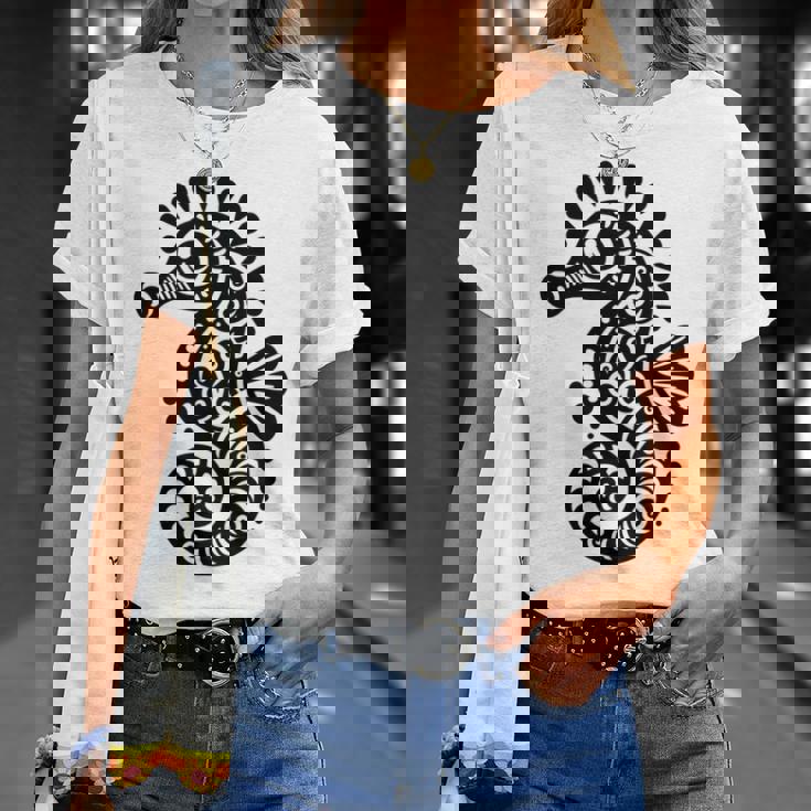 かわいいタツノオトシゴ ポリネシア トライバル マオリ柄 タツノオトシゴ 長袖tシャツ Tシャツ 彼女への贈り物