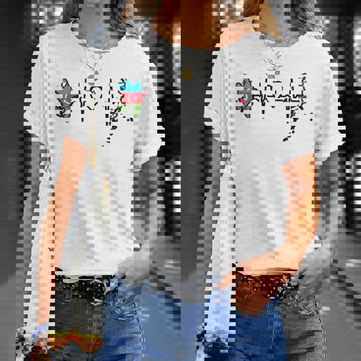 アゼルバイジャン日本ハートビート アゼルバイジャン 日本国旗 Tシャツ 彼女への贈り物