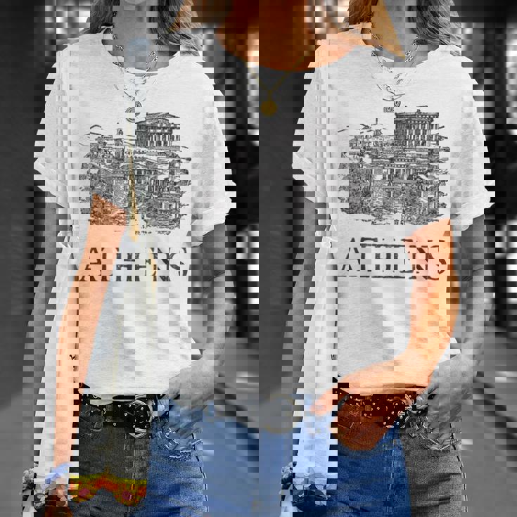 アテネギリシャ-ギリシャのお土産-アテネ Tシャツ 彼女への贈り物